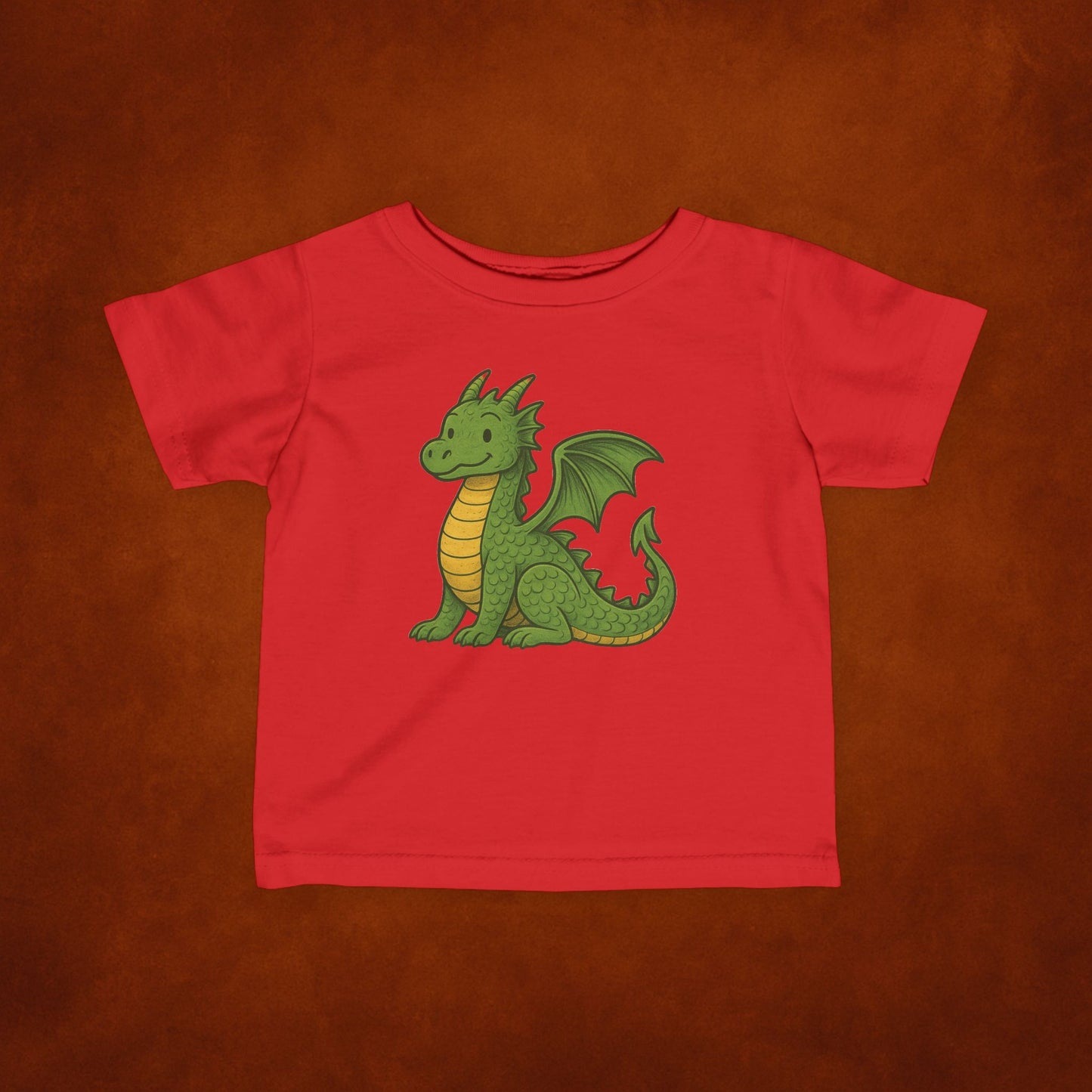 Little Ember Dragon - Vintage Art Dragon Design Graphic Infant Tee