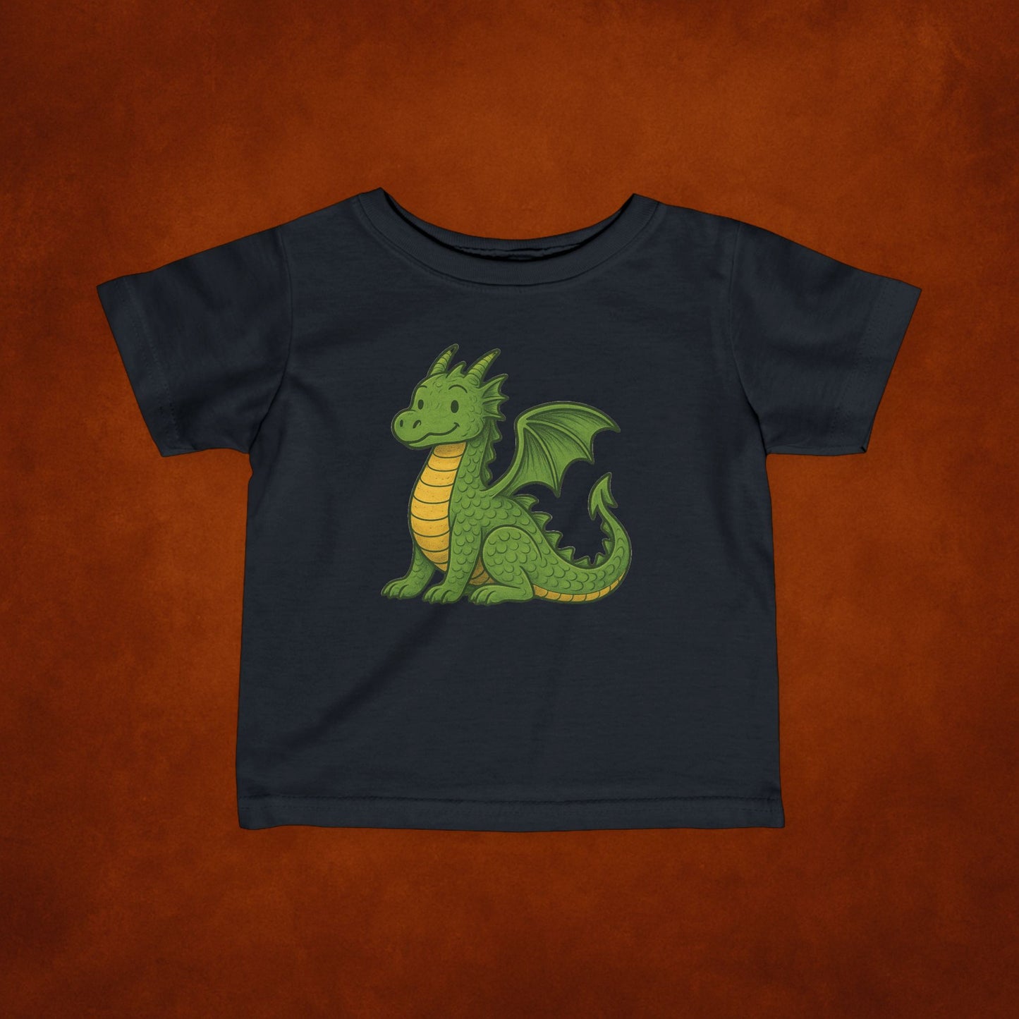 Little Ember Dragon - Vintage Art Dragon Design Graphic Infant Tee