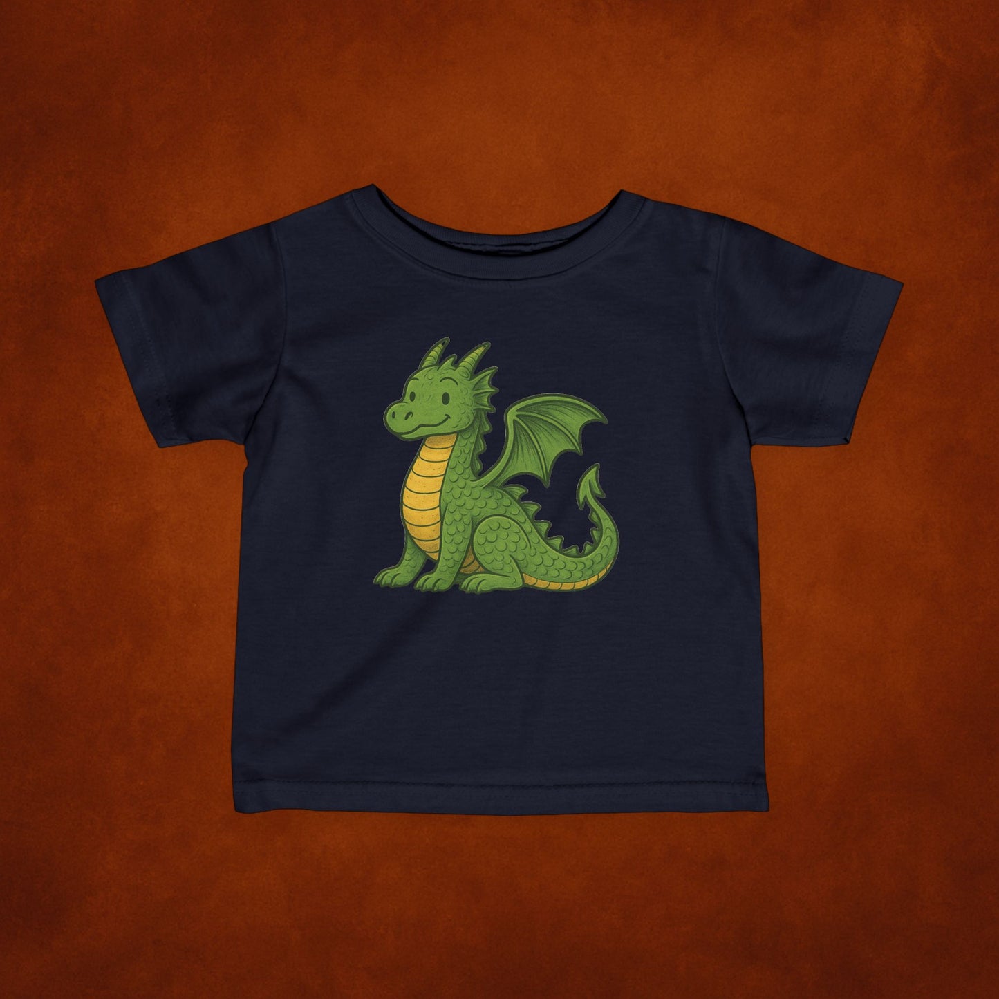 Little Ember Dragon - Vintage Art Dragon Design Graphic Infant Tee