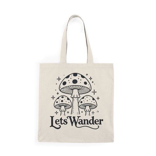 Let’s Wander Mushroom Tote Bag – Vintage-Inspired Nature & Foraging Canvas Bag