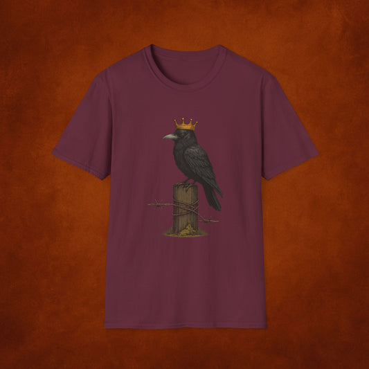Crown King Crow T-Shirt - Vintage Unisex Graphic Tee